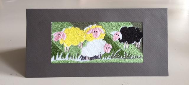 4 moutons broderie
